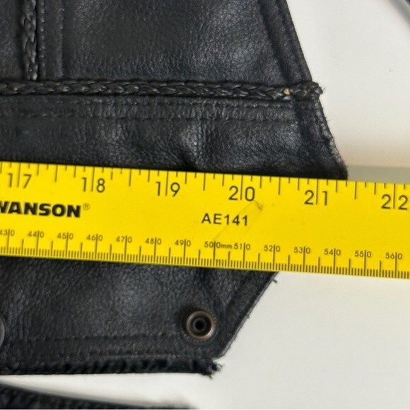 Leather Black Motorcycle Vest Skull Patches Pins Breast Cancer S - Picture 12 of 12